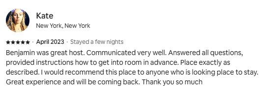 Client review from Kate